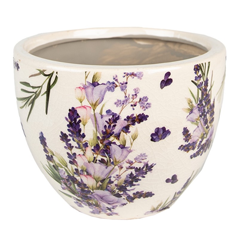 6CE1553XS Pot de fleurs d'intérieur Ø 11x9 cm Violet Céramique Lavande Pot  pour plantes