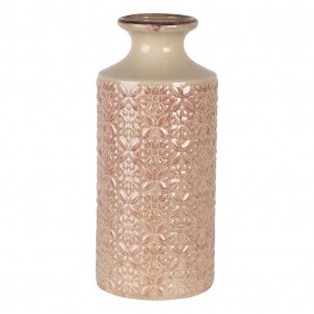 26CE1267M Vase Ø 13x30 cm Rosa Keramik Rund Dekoration Vase