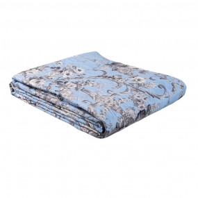 2Q192.061 Bedspread 2-persoons Blue Grey Polyester Flowers Rectangle Quilt