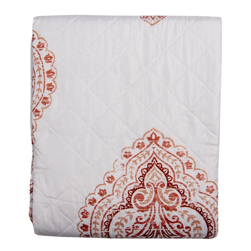 Q194.059 Bedspread 1-persoons White Pink Cotton Polyester Rectangle Quilt