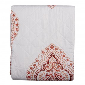 2Q194.061 Bedspread 2-persoons White Red Polyester Rectangle Quilt