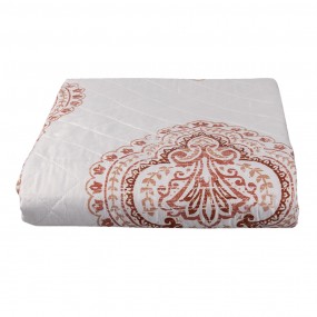 2Q194.061 Bedspread 2-persoons White Red Cotton Polyester Rectangle Quilt