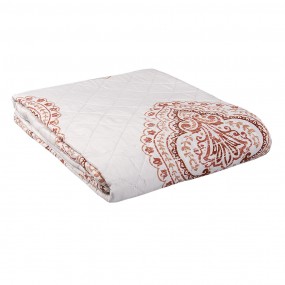 2Q194.061 Bedsprei  2-persoons Wit Rood Polyester Rechthoek Sprei
