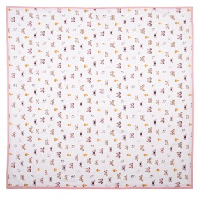 2BPD05 Tablecloth 150x250 cm Beige Pink Cotton Butterflies Rectangle Table cloth