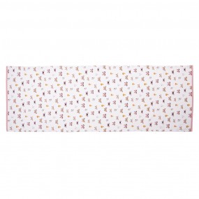 2BPD64 Tafelloper  50x140 cm Beige Roze Katoen Vlinders Tafelkleed