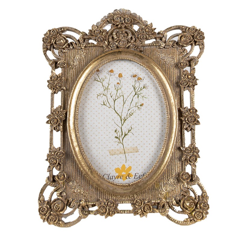 2F0992 Photo Frame 10x15 cm Gold colored Plastic Glass Picture Frame