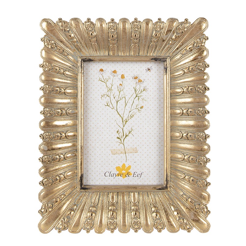 2F1002 Photo Frame 10x15 cm Gold colored Plastic Glass Picture Frame