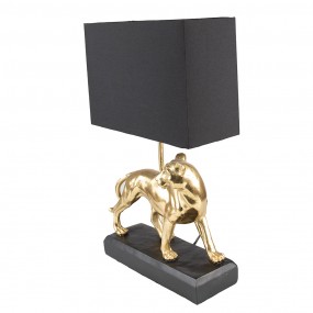 26LMC0059 Table Lamp Leopard 30x12x47  cm Gold colored Black Plastic Desk Lamp