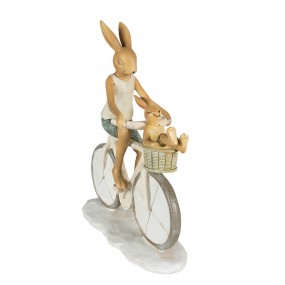 26PR3869 Figurine Rabbit 18x7x22 cm White Beige Polyresin Home Accessories