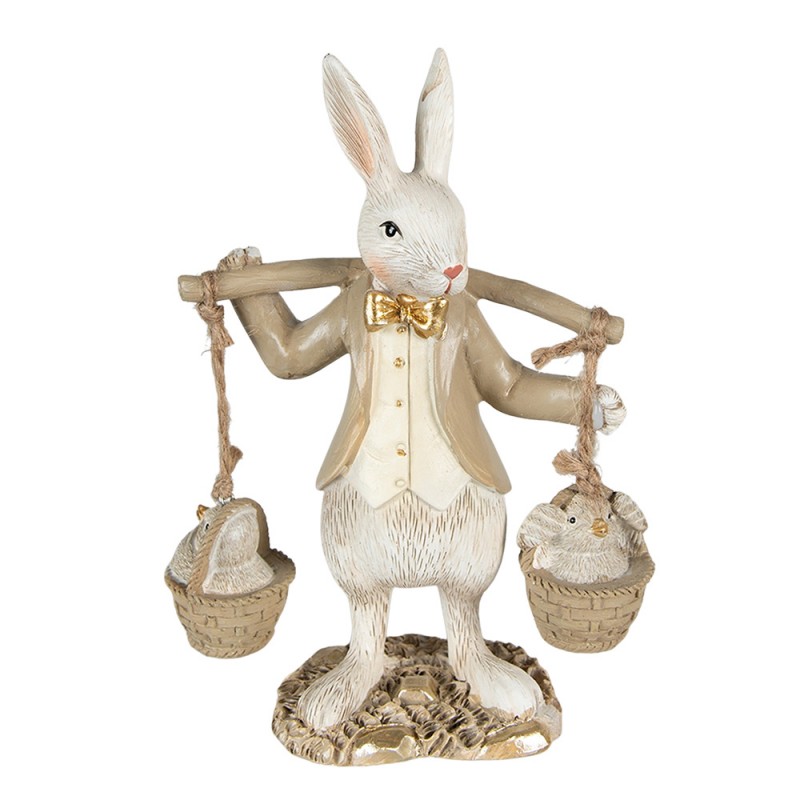 6PR3872 Figurine Rabbit 17 cm Beige Brown Polyresin Home Accessories
