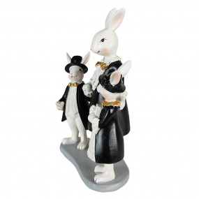 26PR3873 Figurine Rabbit 16x8x21 cm Black White Polyresin Home Accessories