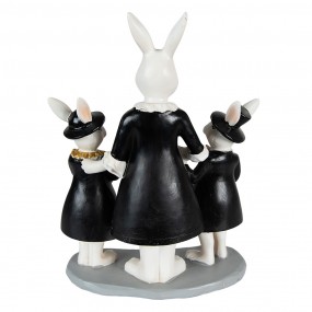26PR3873 Figurine Rabbit 16x8x21 cm Black White Polyresin Home Accessories