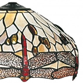 25LL-1101 Lampenschirm Tiffany Ø 40 cm Braun Beige Glas Libelle Glaslampenschirm