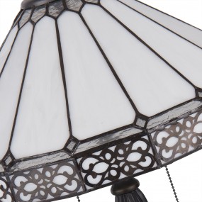 25LL-5211 Lampe de table Tiffany Ø 41x62 cm Beige Marron Verre Lampe de bureau Tiffany