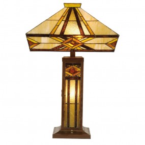 25LL-5520 Table Lamp Tiffany 42x42x71 cm Beige Brown Glass Desk Lamp Tiffany