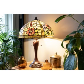 25LL-5795 Lampenfuß Tischlampe Tiffany Ø 17x60 cm  Braun Kunststoff Lampensockel