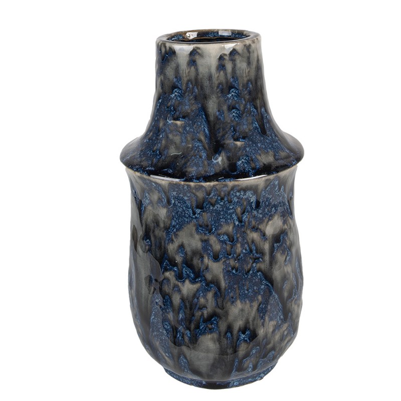 6CE1571M Vase Ø 13x25 cm Bleu Céramique Vase de décoration