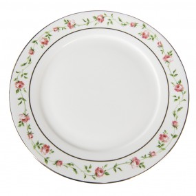 2CURDP Breakfast Plates Ø 21 cm White Pink Porcelain Flowers Round