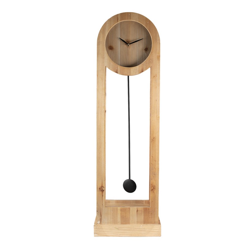 5KL0232 Floor Clock 28x100 cm Brown Black Wood Rectangle Mantel Clock