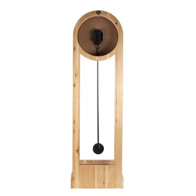 25KL0232 Stehende Uhr 28x100 cm Braun Schwarz Holz Rechteck Standuhr