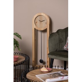 25KL0232 Floor Clock 28x100 cm Brown Black Wood Rectangle Mantel Clock