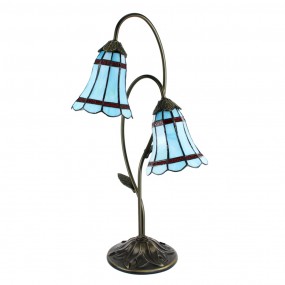 25LL-6254 Lampada da tavolo Tiffany 61 cm Blu Marrone  Vetro Lampada da scrivania Tiffany
