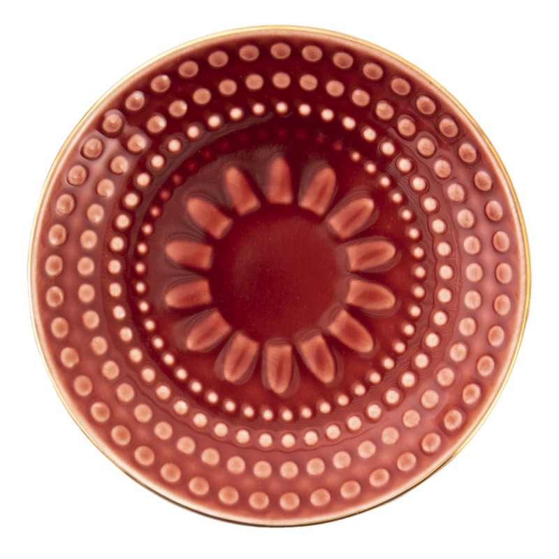 6CE1467 Piatto per dolci Ø 13 cm Rosso Ceramica Portabustine di tè