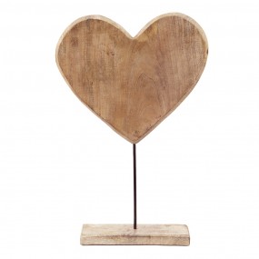 26H2159L Figurine Heart 32x7x51 cm Brown Wood Metal Home Accessories