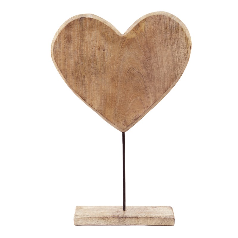6H2159L Figurine Heart 32x7x51 cm Brown Wood Metal Home Accessories