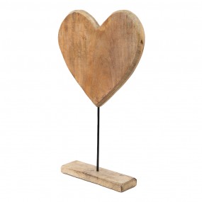 26H2159L Figurine Heart 32x7x51 cm Brown Wood Metal Home Accessories
