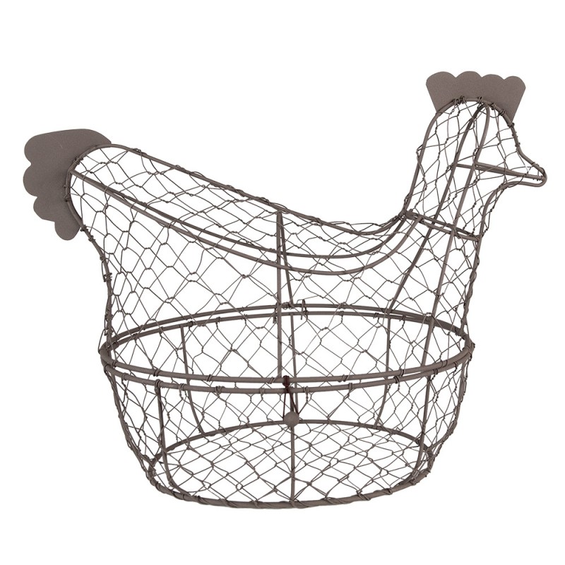 6Y5260 Egg basket Chicken 38x21x30 cm Brown Iron Kitchen Baskets
