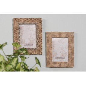 22F0944 Photo Frame 10x15 cm Brown Plastic Glass Rectangle Picture Frame