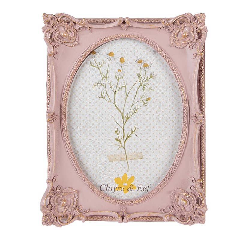 2F0984 Photo Frame 13x18 cm Pink Plastic Glass Picture Frame