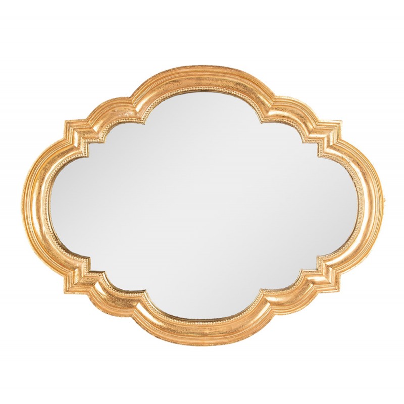 52S287 Spiegel 65x50 cm Goldfarbig Kunststoff Großer Spiegel