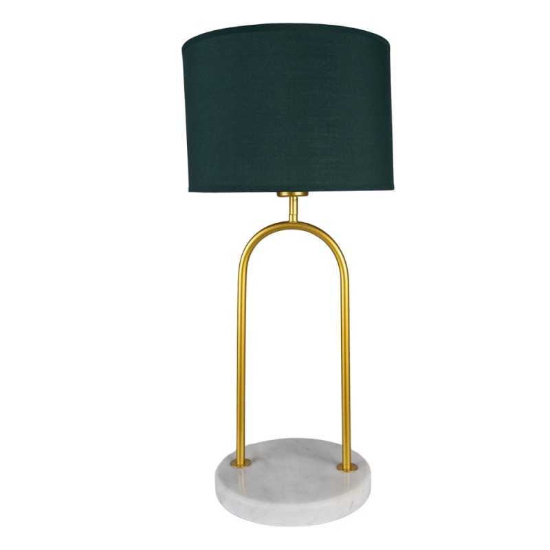 5LMC0028 Desk Lamp Ø 28x62 cm  Green Gold colored Iron Textile Table Lamp