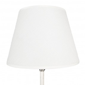 26LMC0068 Table Lamp Ø 18x44 cm  White Silver colored Iron Textile Desk Lamp