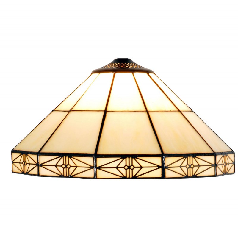 5LL-3087 Lampshade Tiffany Ø 32x16 cm Beige Glass Triangle Glass lampshade