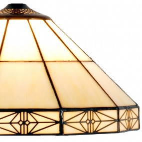 25LL-3087 Lampenschirm Tiffany Ø 32x16 cm Beige Glas Dreieck Glaslampenschirm
