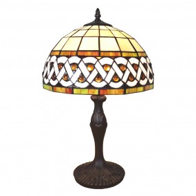 25LL-6153 Lampada da tavolo Tiffany Ø 31x43 cm  Bianco Plastica Vetro Lampada da scrivania Tiffany