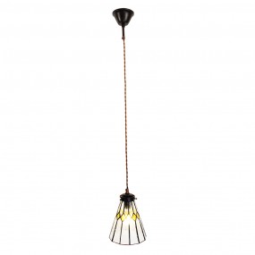 25LL-6194 Lampes à suspension Tiffany Ø 15x115 cm  Transparent Verre Métal Rond Lampe de table à manger