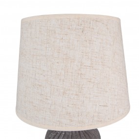 26LMC0075 Table Lamp Ø 24x45 cm  Beige Grey Ceramic Round Desk Lamp