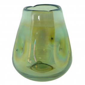 26GL4091GR Vase Ø 10x12 cm Grün Glas Glasvase