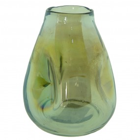 26GL4092GR Vase Ø 13x16 cm Grün Glas Glasvase