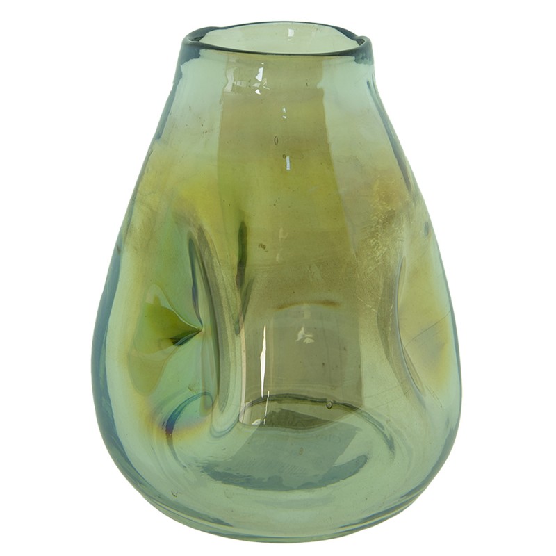 6GL4092GR Vase Ø 13x16 cm Green Glass Glass Vase