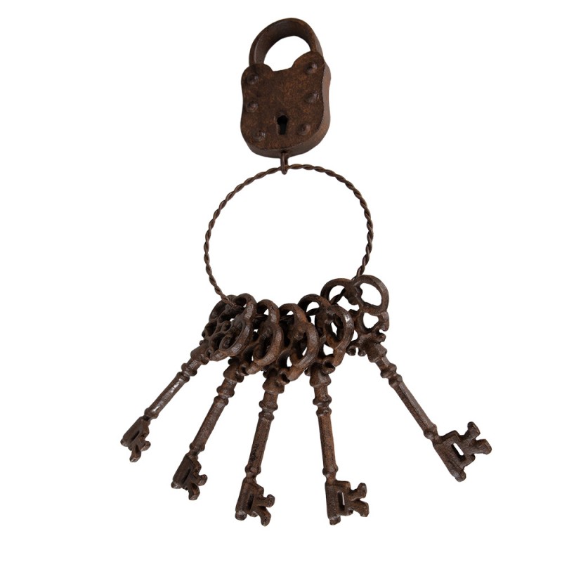 6Y5422 Pendant Keychain 12x6x35 cm Brown Iron Home Decor
