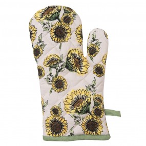 2SUS44 Oven Mitt 18x30 cm Beige Yellow Cotton Sunflowers Oven Glove