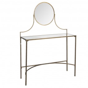 250474 Dressing Table 98x32x139 cm Copper colored Iron Glass Rectangle