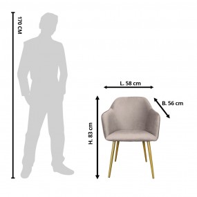 250555G Dining Chair 58x56x83 cm Grey Iron Textile Chair