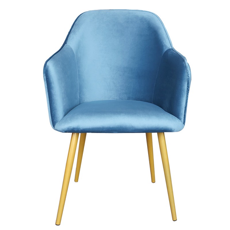 50555PE Dining Chair 58x56x83 cm Blue Iron Textile Chair