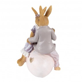 26PR3863 Figurine Rabbit 10x9x15 cm Purple White Polyresin Home Accessories